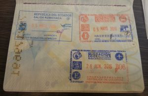 my hard-earned emergency passport stamps for Colombia
