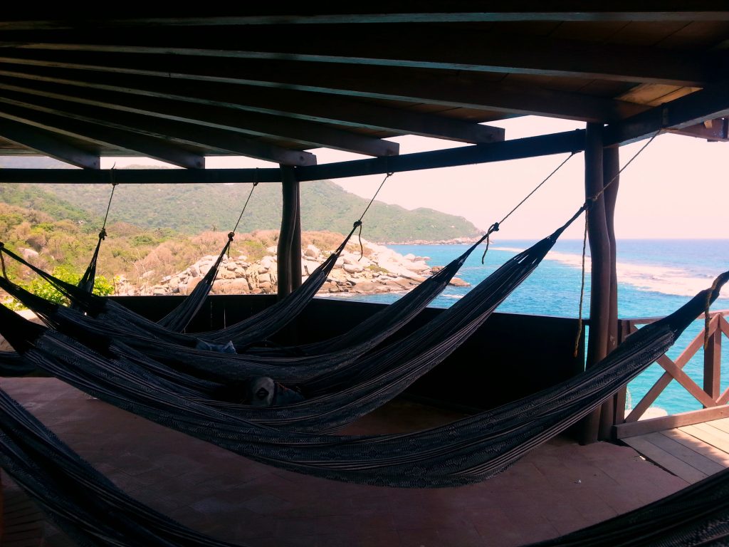 camping in hammocks at Tayrona