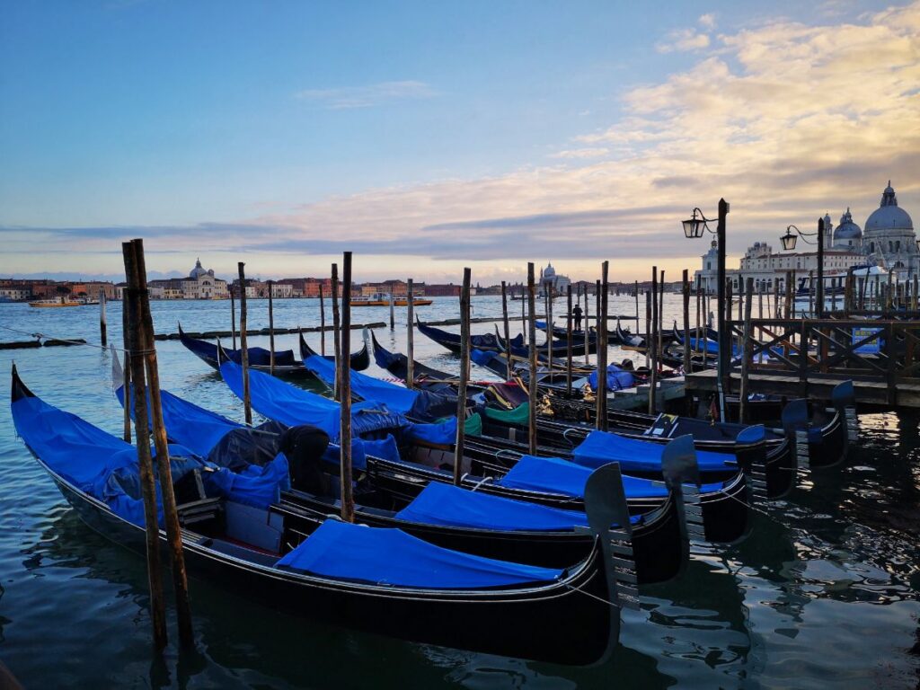 A Row Gondolas in Venice - A Great Place to Visit in Italy in Winter