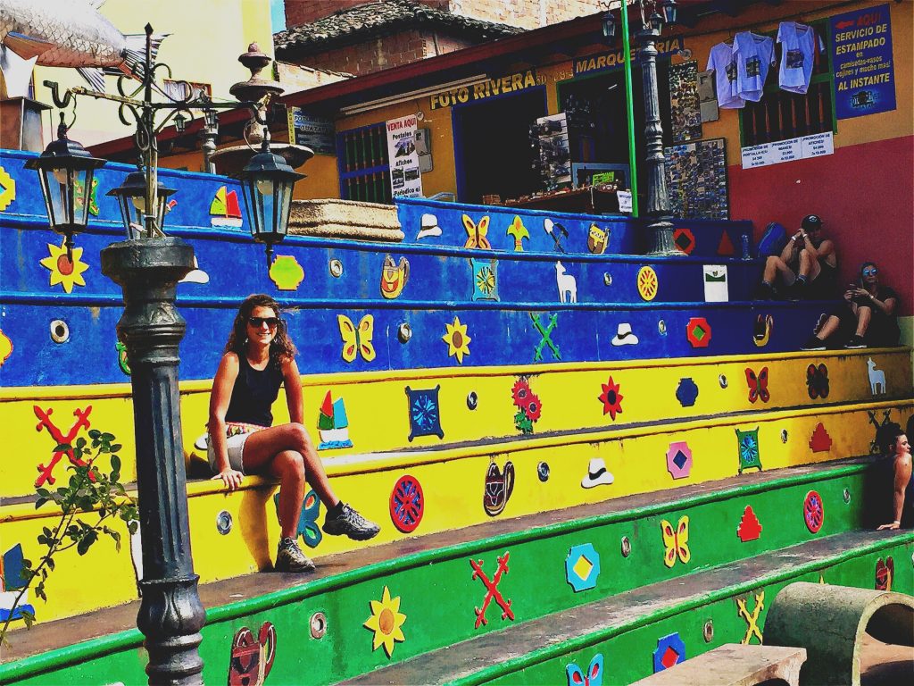 Colourful steps in Guatape Colombia - why visit Colombia
