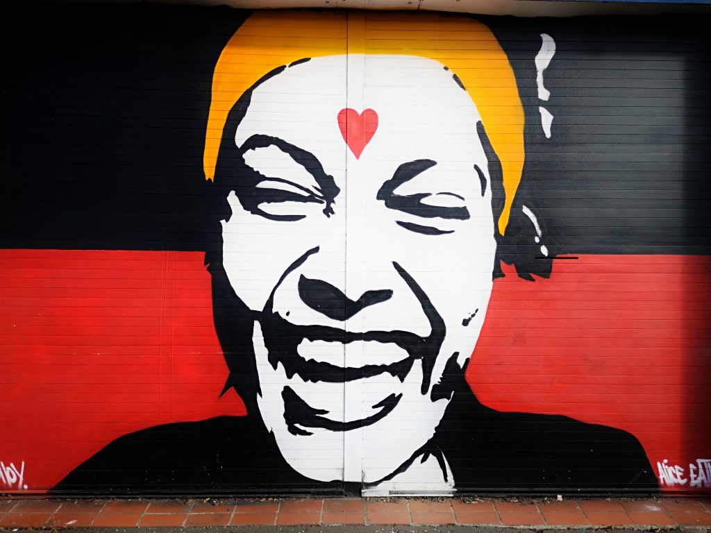 Belfast Street Art - a bright & colourful face