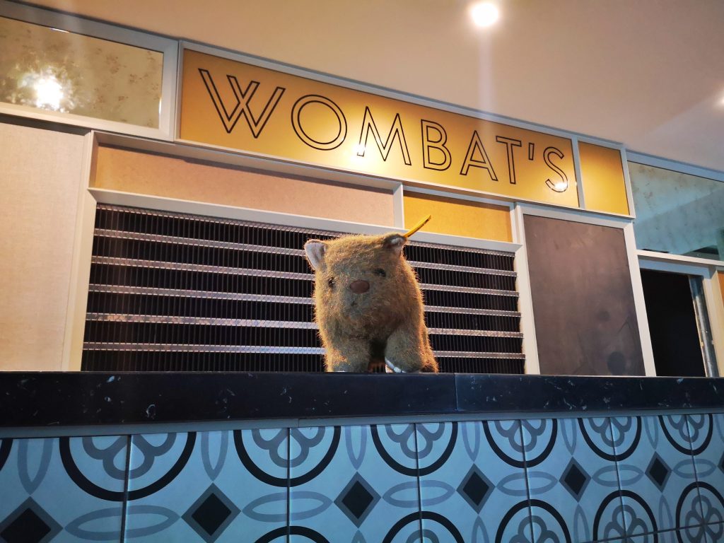 Wagner Wombat on the new reception desk