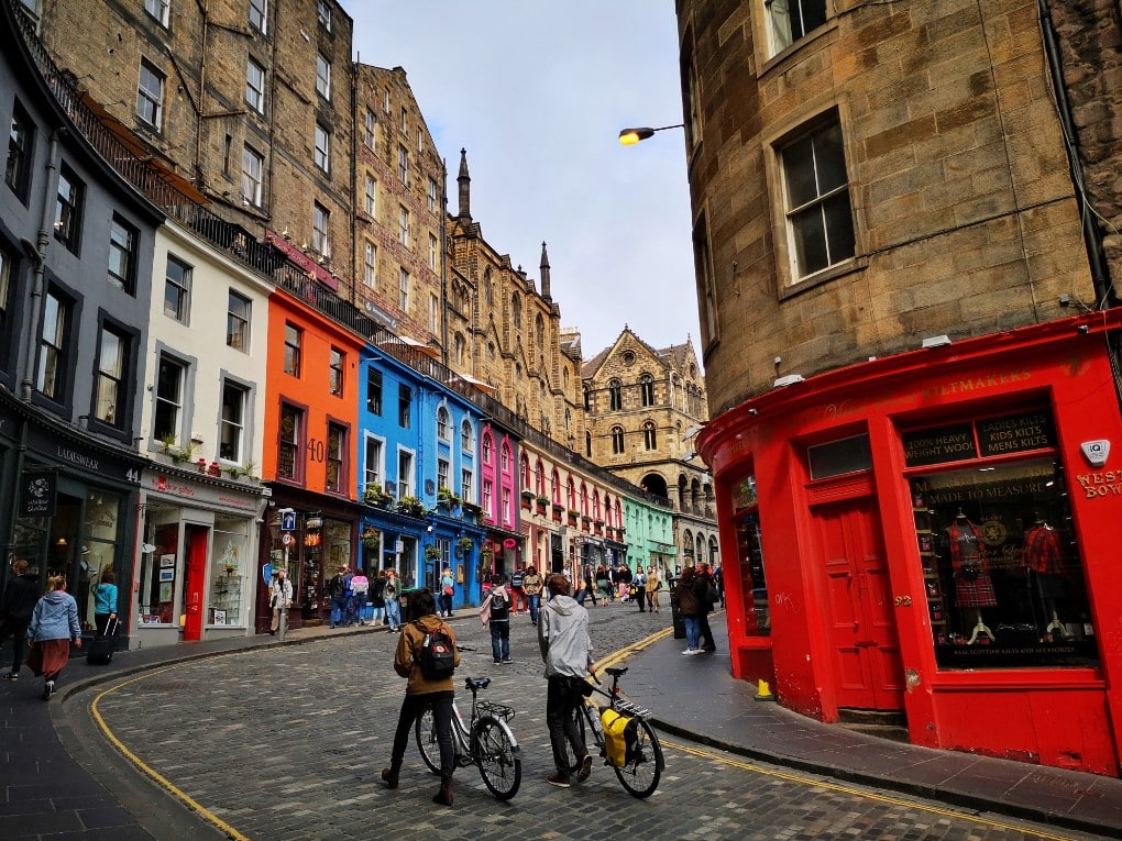 Colourful Victoria Street - Inspiration for Diagon Alley in Edinburgh - Harry Potter in Edinburgh