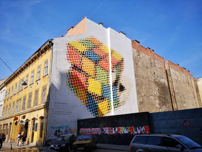 The Rubik's Cube Mural in Budapest