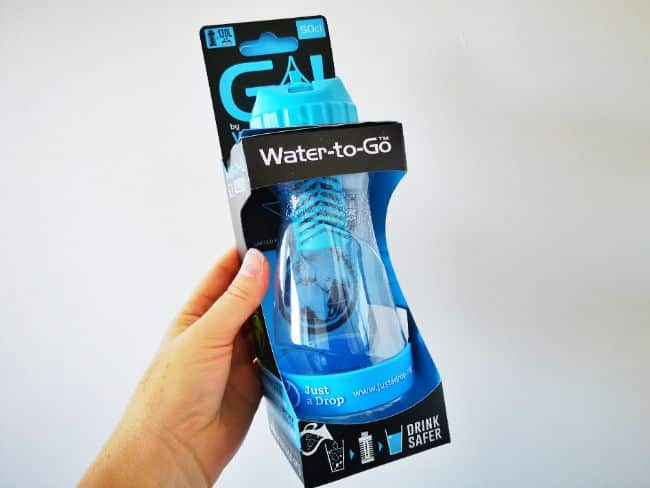 Water-to-Go Bottle in its packaging