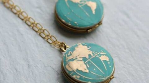 Image for World Map Globe Locket