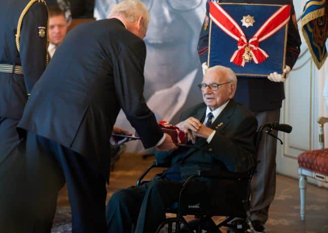 Sir Nicholas Winton and Milos Zeman