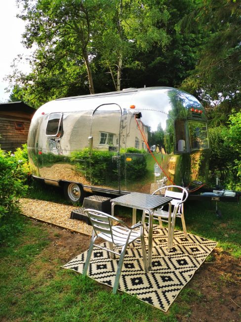 The Gorgeous Vintage Airstream and Outdoor Seating Area