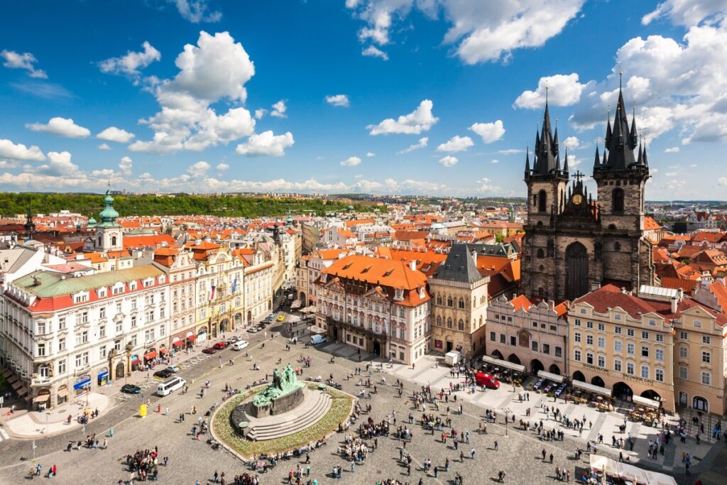 Old Town Square in Prague viewed from above - The Best Prague Itinerary for 2 Days in Prague