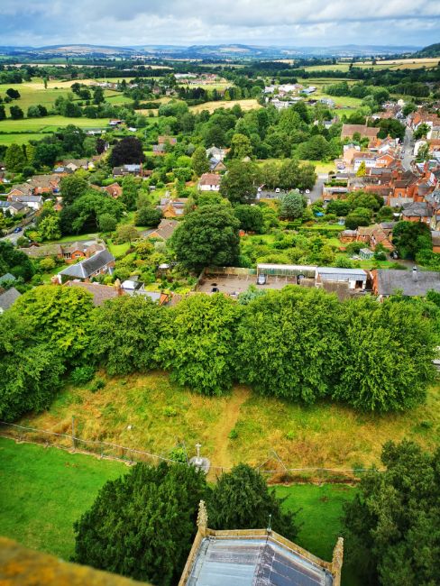 Views from the Bell Tower of St Laurences Church Ludlow
