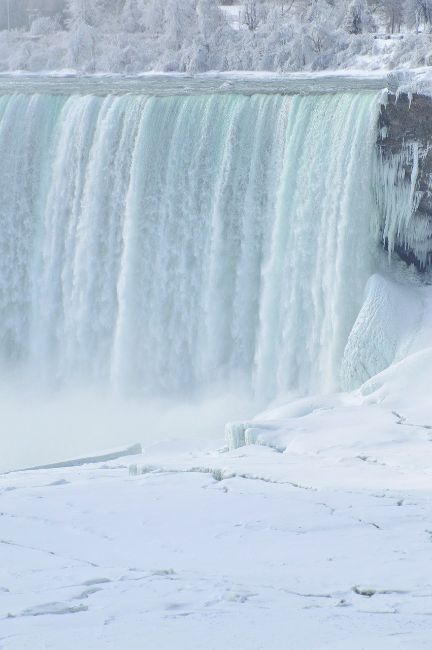 Partly Frozen Niagara Falls in the Winter