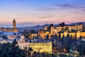 Malaga in Winter - View of Malaga at Sunset
