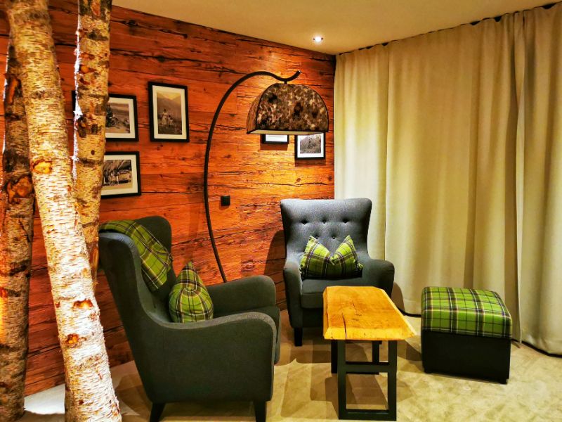 The Cozy Rustic Lounge Area of my Bedroom at The Sporthotel Grandau