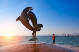The Malecon in Puerto Vallarta at Sunset - The Best Things to do in Puerto Vallarta on A Budget