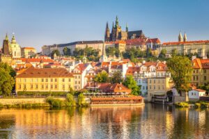View of Prague Castle across the river - The Best Free Things to do in Prague