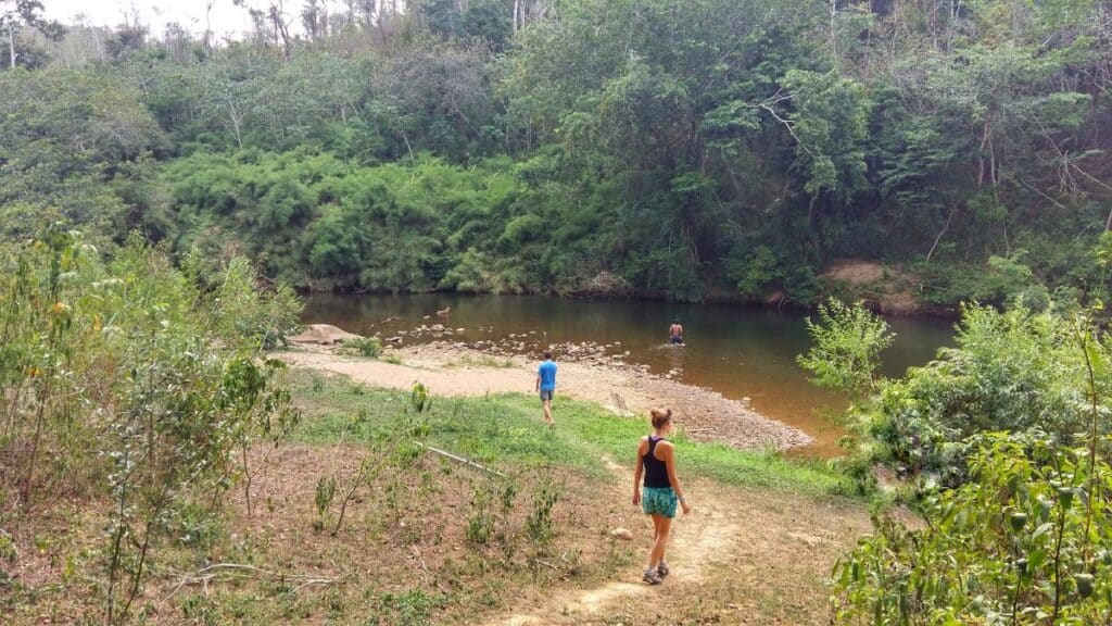 Heading for a Swim after a days work volunteering in Belize - Workaway Review