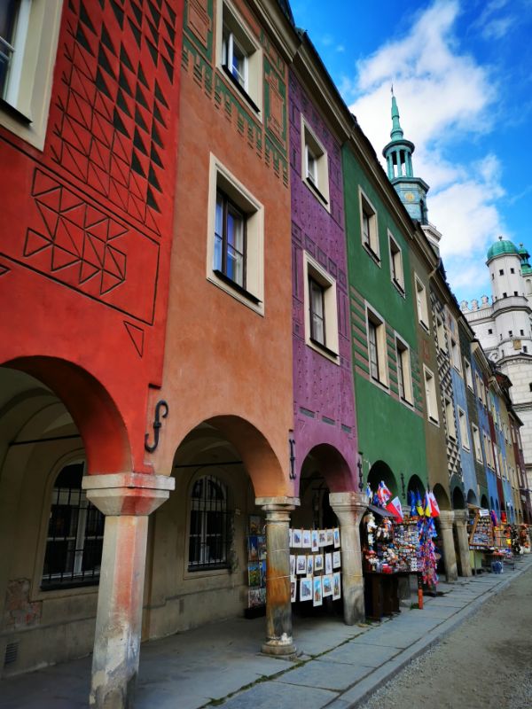 Colourful Merchants Houses in Old Market Square Poznan