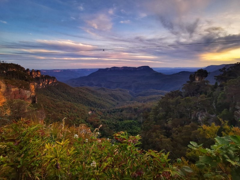 Sunset from one of the Blue Mountains Lookouts of Mount Solitary