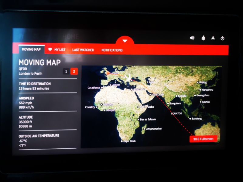 The Flight Tracker Screen on my In-Flight Entertainment System