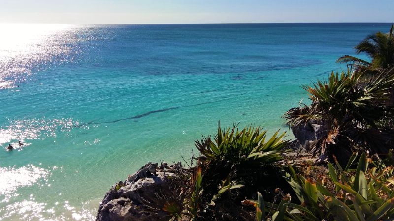 Beachfront Hotels in Tulum enjoy Views Like This- beautiful blue sea