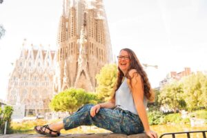 Claire at the Sagrada Familia in Barcelona - The Best Solo Travel Destinations