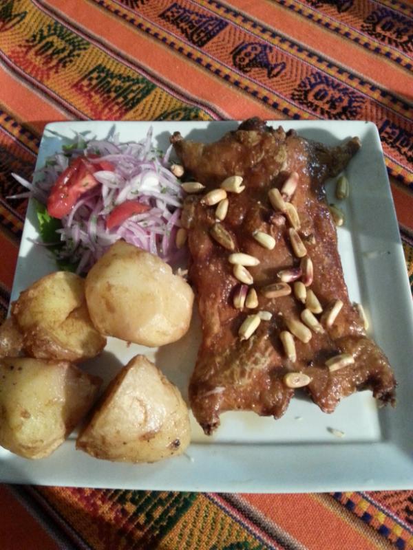 10 Must-Try Dishes in Peru - the poor little Guinea Pig (here without the head!)