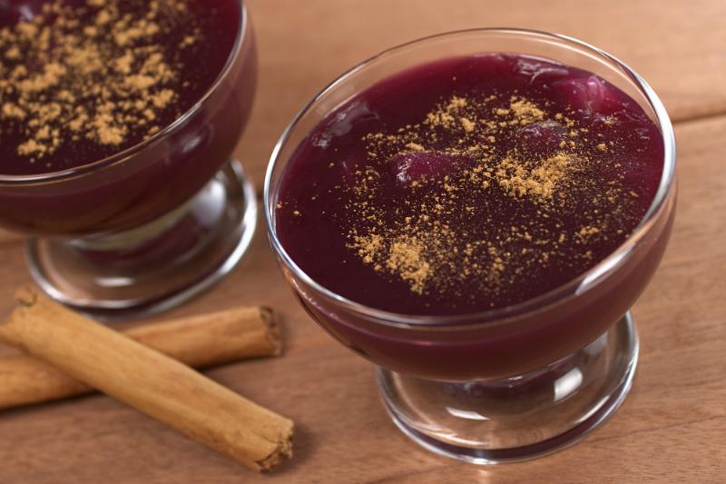 Mazamorra Morada - Purple coloured gooey dessert in Peru