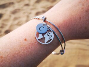 My Globe Bracelet with Initial - Solo Travel Gifts