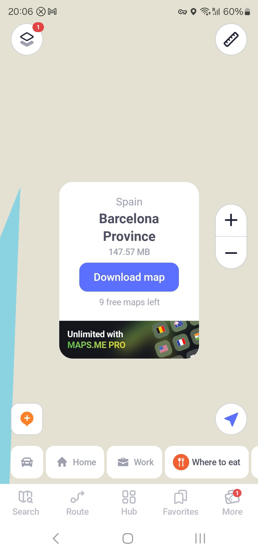 Screenshot of Maps.me App - Solo Travel Tips