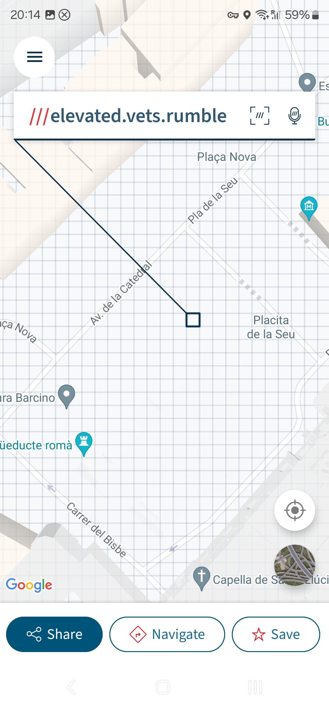 Screenshot of what3words