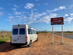 Campervan at the side of the Road on a WA Road Trip from Perth to Broome